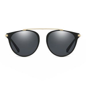 Cramilo Eyewear Sunglasses FRISCO | Modern Horn Rimmed Metal Frame Round Sunglasses