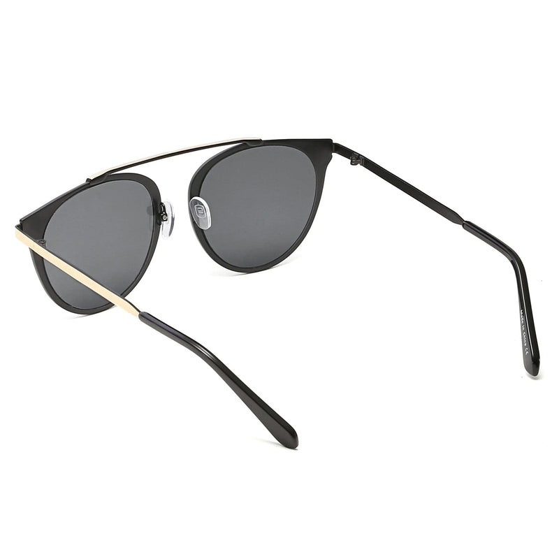 Cramilo Eyewear Sunglasses FRISCO | Modern Horn Rimmed Metal Frame Round Sunglasses