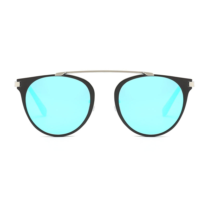 Cramilo Eyewear Sunglasses FRISCO | Modern Horn Rimmed Metal Frame Round Sunglasses