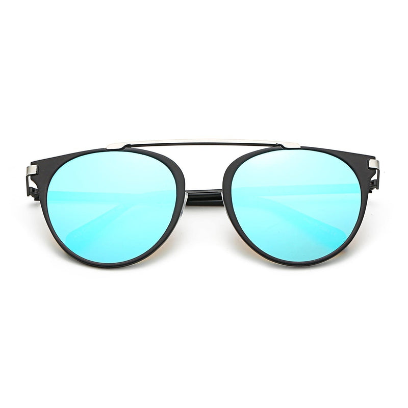 Cramilo Eyewear Sunglasses FRISCO | Modern Horn Rimmed Metal Frame Round Sunglasses