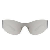 Cramilo Eyewear Sunglasses Galadriel - Futuristic Mirrored Cyberpunk Sport Reflective Shield Sunglasses