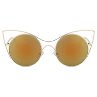 Cramilo Eyewear Sunglasses GERING | Women Round High Pointed Cat Eye Sunglasses