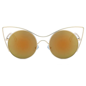 Cramilo Eyewear Sunglasses GERING | Women Round High Pointed Cat Eye Sunglasses