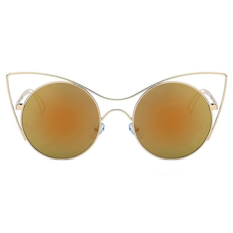 Cramilo Eyewear Sunglasses GERING | Women Round High Pointed Cat Eye Sunglasses