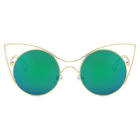 Cramilo Eyewear Sunglasses GERING | Women Round High Pointed Cat Eye Sunglasses