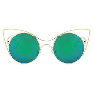 Cramilo Eyewear Sunglasses GERING | Women Round High Pointed Cat Eye Sunglasses