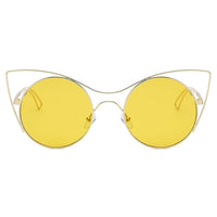 Cramilo Eyewear Sunglasses GERING | Women Round High Pointed Cat Eye Sunglasses