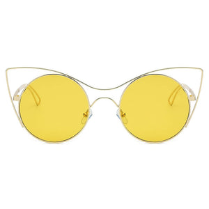 Cramilo Eyewear Sunglasses GERING | Women Round High Pointed Cat Eye Sunglasses