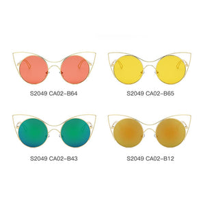 Cramilo Eyewear Sunglasses GERING | Women Round High Pointed Cat Eye Sunglasses