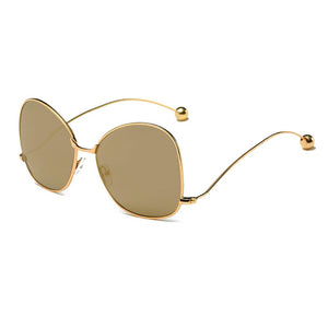 Cramilo Eyewear Sunglasses Gold - Amber Eugene - Women's Trendy Oversized Pantone Lens Sunglasses