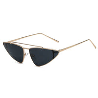 Cramilo Eyewear Sunglasses Gold/Black COHASSET | Women Small Retro Vintage Cat Eye Sunglasses