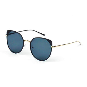 Cramilo Eyewear Sunglasses Gold - Black HERSHEY | Women's Flat Lens Metal Frame Cat Eye Sunglasses