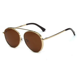 Cramilo Eyewear Sunglasses Gold - Brown Bethel - Retro Mirrored Lens Teardrop Aviator Sunglasses