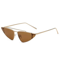 Cramilo Eyewear Sunglasses Gold/Brown COHASSET | Women Small Retro Vintage Cat Eye Sunglasses