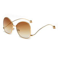 Cramilo Eyewear Sunglasses Gold - Brown Gradient Eugene - Women's Trendy Oversized Pantone Lens Sunglasses