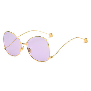 Cramilo Eyewear Sunglasses Gold - Lavender Eugene - Women's Trendy Oversized Pantone Lens Sunglasses