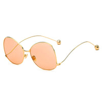 Cramilo Eyewear Sunglasses Gold - Orange Eugene - Women's Trendy Oversized Pantone Lens Sunglasses