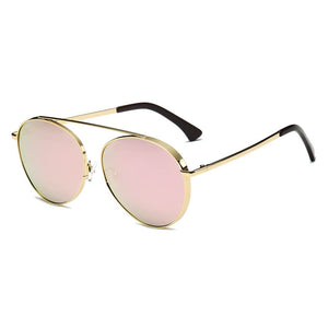 Cramilo Eyewear Sunglasses Gold - Pink Bethel - Retro Mirrored Lens Teardrop Aviator Sunglasses