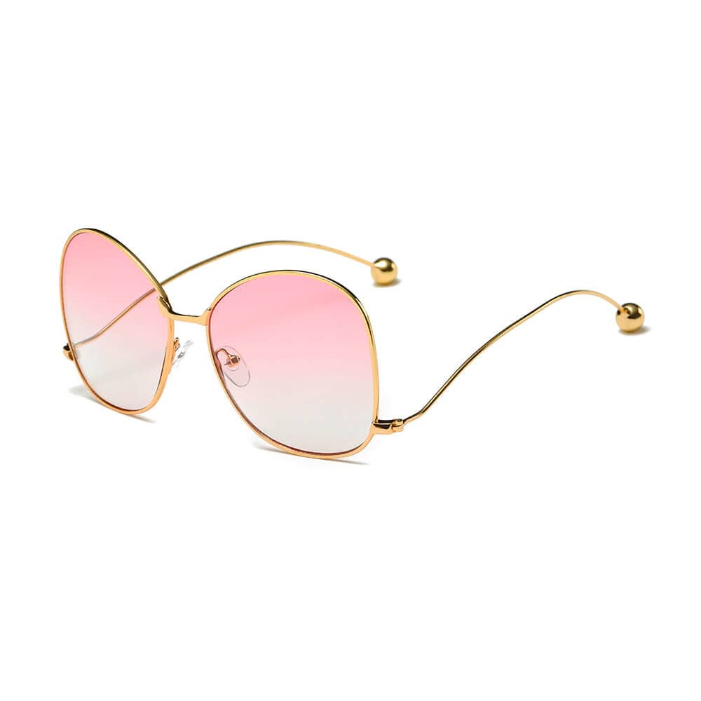 Cramilo Eyewear Sunglasses Gold - Pink Gradient Eugene - Women's Trendy Oversized Pantone Lens Sunglasses