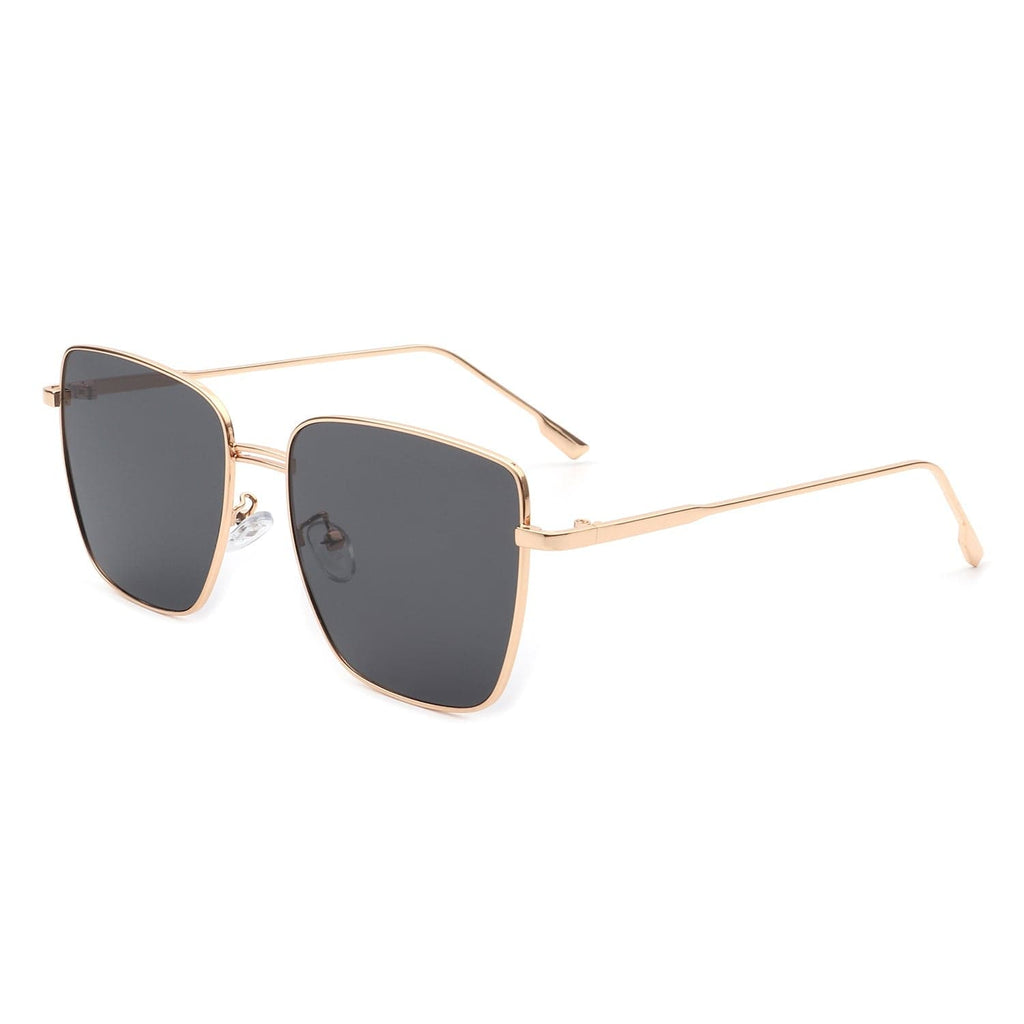 Cramilo Eyewear Sunglasses Gold/Smoke Eskuitan | Women Square Metal Oversize Fashion Sunglasses