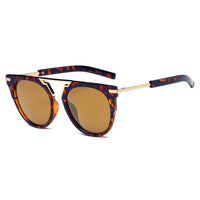 Cramilo Eyewear Sunglasses Gold - Tortoise Frame Amber Lens HANOVER | Unisex Fashion Brow-Bar Round Sunglasses