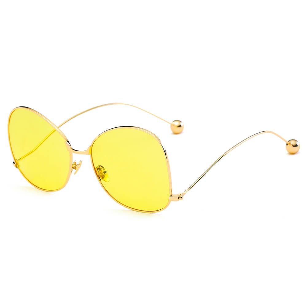 Cramilo Eyewear Sunglasses Gold - Yellow Eugene - Women's Trendy Oversized Pantone Lens Sunglasses