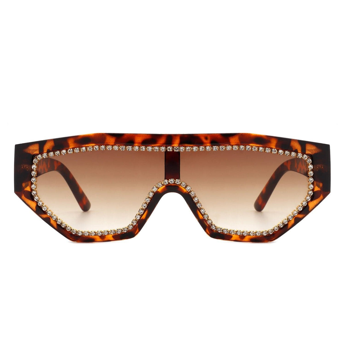 Cramilo Eyewear Sunglasses Goldleaf - Geometric Glitter Square Fashion Women Sunglasses