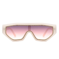 Cramilo Eyewear Sunglasses Goldleaf - Geometric Glitter Square Fashion Women Sunglasses