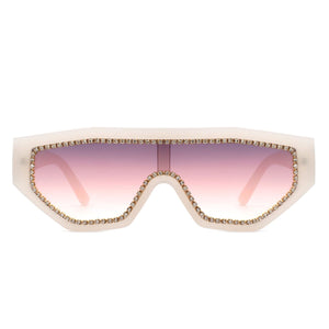 Cramilo Eyewear Sunglasses Goldleaf - Geometric Glitter Square Fashion Women Sunglasses