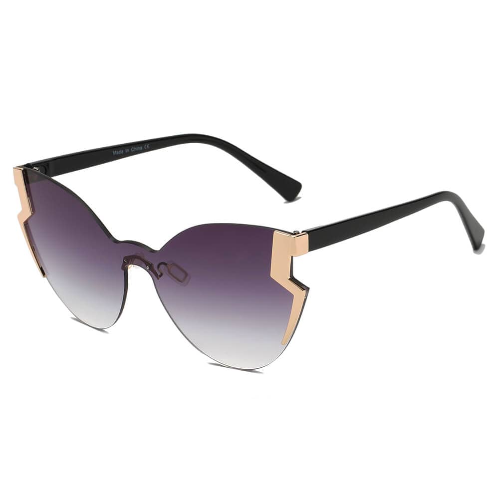 Cramilo Eyewear Sunglasses Gradient Purple DECATUR | Women Fashion Oversize Cat Eye Sunglasses