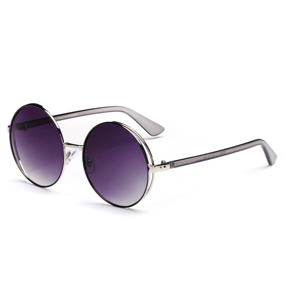 Cramilo Eyewear Sunglasses Gradient Purple KARLSTAD | Women Classic Round Lennon Fashion Sunglasses