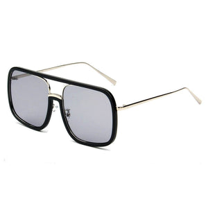 Cramilo Eyewear Sunglasses Gray/Black MAGNA | Oversized Pillowed Square Fashion Rim Aviator Design Sunglasses