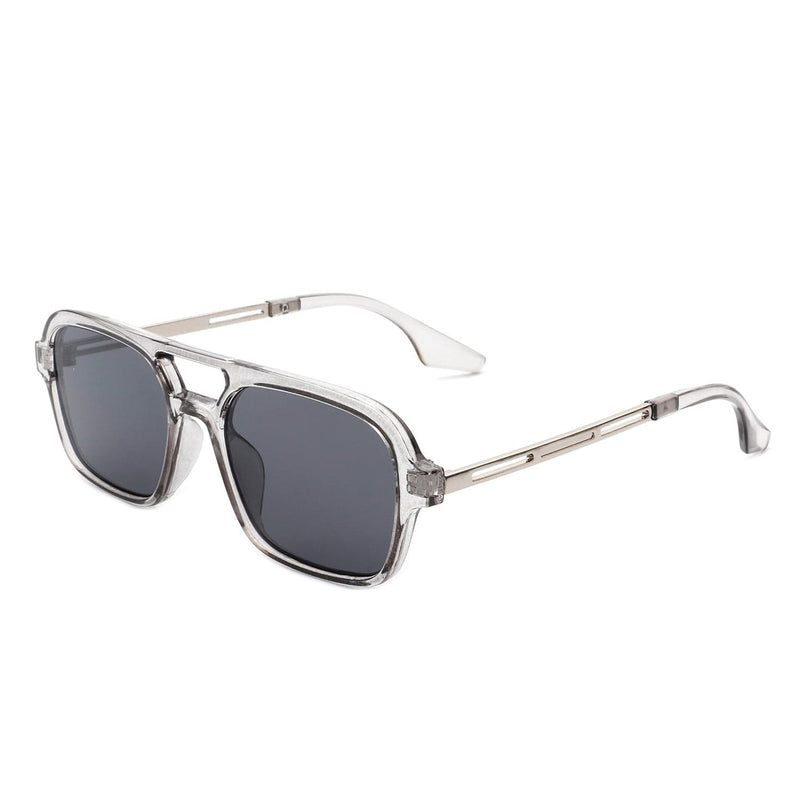 Cramilo Eyewear Sunglasses Gray Candorae - Retro Square Brow-Bar Fashion Aviator Style Vintage Sunglasses