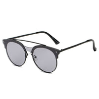 Cramilo Eyewear Sunglasses Gray ENDICOTT | Round Circle Brow-Bar Tinted Lens Sunglasses
