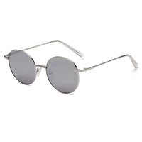 Cramilo Eyewear Sunglasses Gray GENEVA | Retro Vintage Metal Round Oval Circle Sunglasses