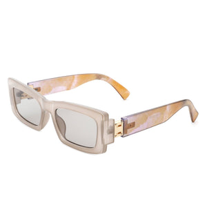 Cramilo Eyewear Sunglasses Gray Illumyne - Retro Narrow Rectangle Flat Top Slim Fashion Sunglasses