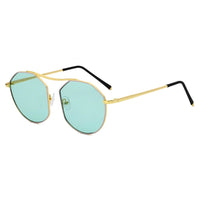 Cramilo Eyewear Sunglasses Green CHOCTAW - Round Tinted Geometric Brow-Bar Fashion Sunglasses