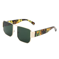Cramilo Eyewear Sunglasses Green Diamonde - Square Retro Flat Top Tinted Vintage Fashion Sunglasses