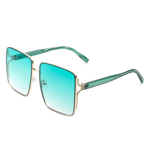 Cramilo Eyewear Sunglasses Green Evangely - Classic Square Tinted Fashion Oversize Women Sunglasses