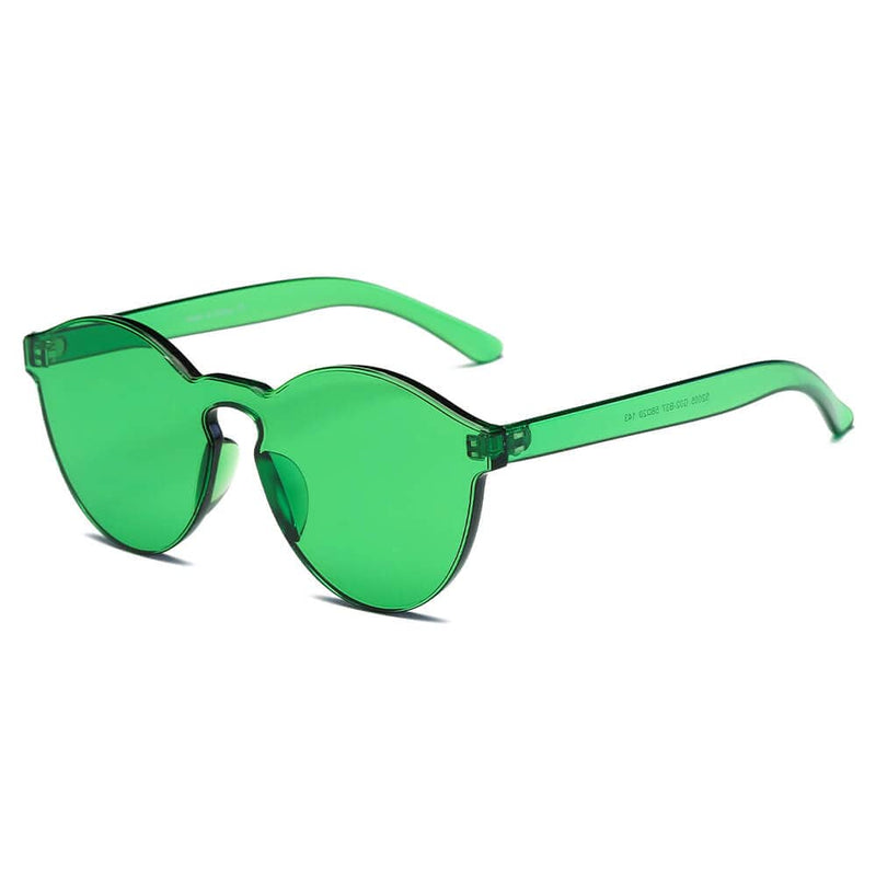 Cramilo Eyewear Sunglasses Green FARGO | Hipster Translucent Unisex Monochromatic Candy Colorful Lenses Sunglasses