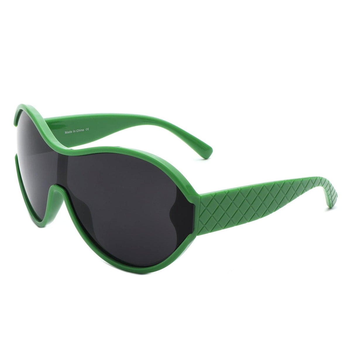 Cramilo Eyewear Sunglasses Green Gwyneth - Oversize Oval Retro Circle Fashion Curved Round Sunglasses