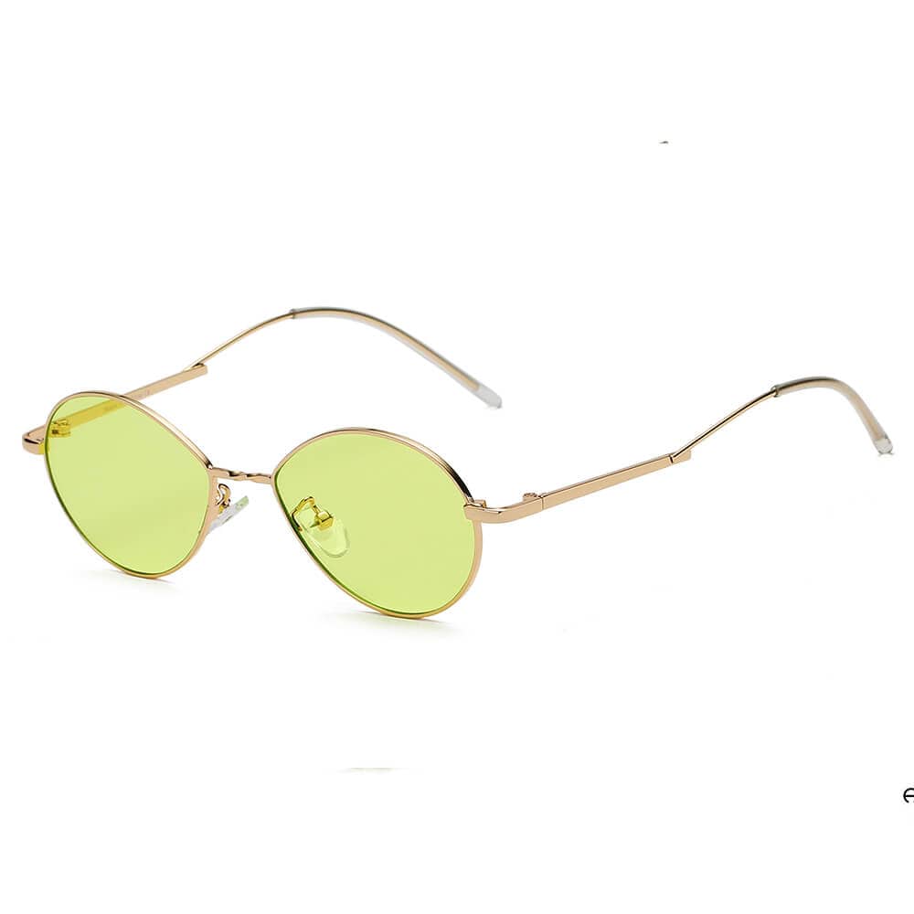 Cramilo Eyewear Sunglasses Green HICKORY | Small Retro Vintage Metal Round Sunglasses