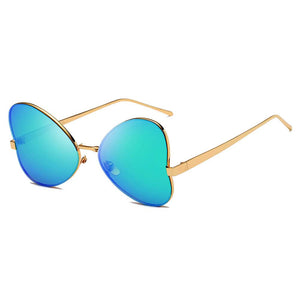 Cramilo Eyewear Sunglasses Green LINDSAY | Women Oversized Rounded Butterfly Fashion Sunglasses