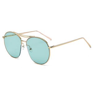 Cramilo Eyewear Sunglasses Green LOUDON | Oversize Tinted Lens Round Aviator Sunglasses