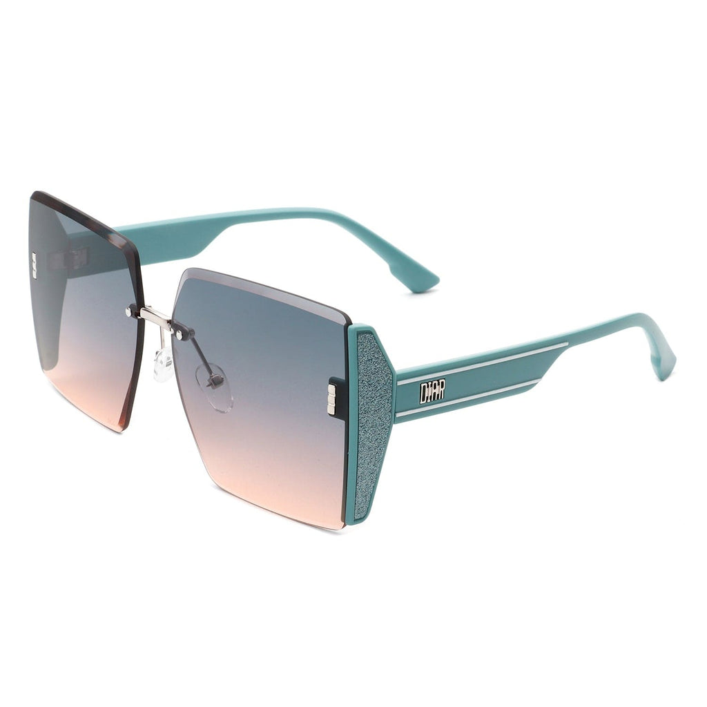 Cramilo Eyewear Sunglasses Green Phoenixy - Square Oversize Half Frame Fashion Women Sunglasses