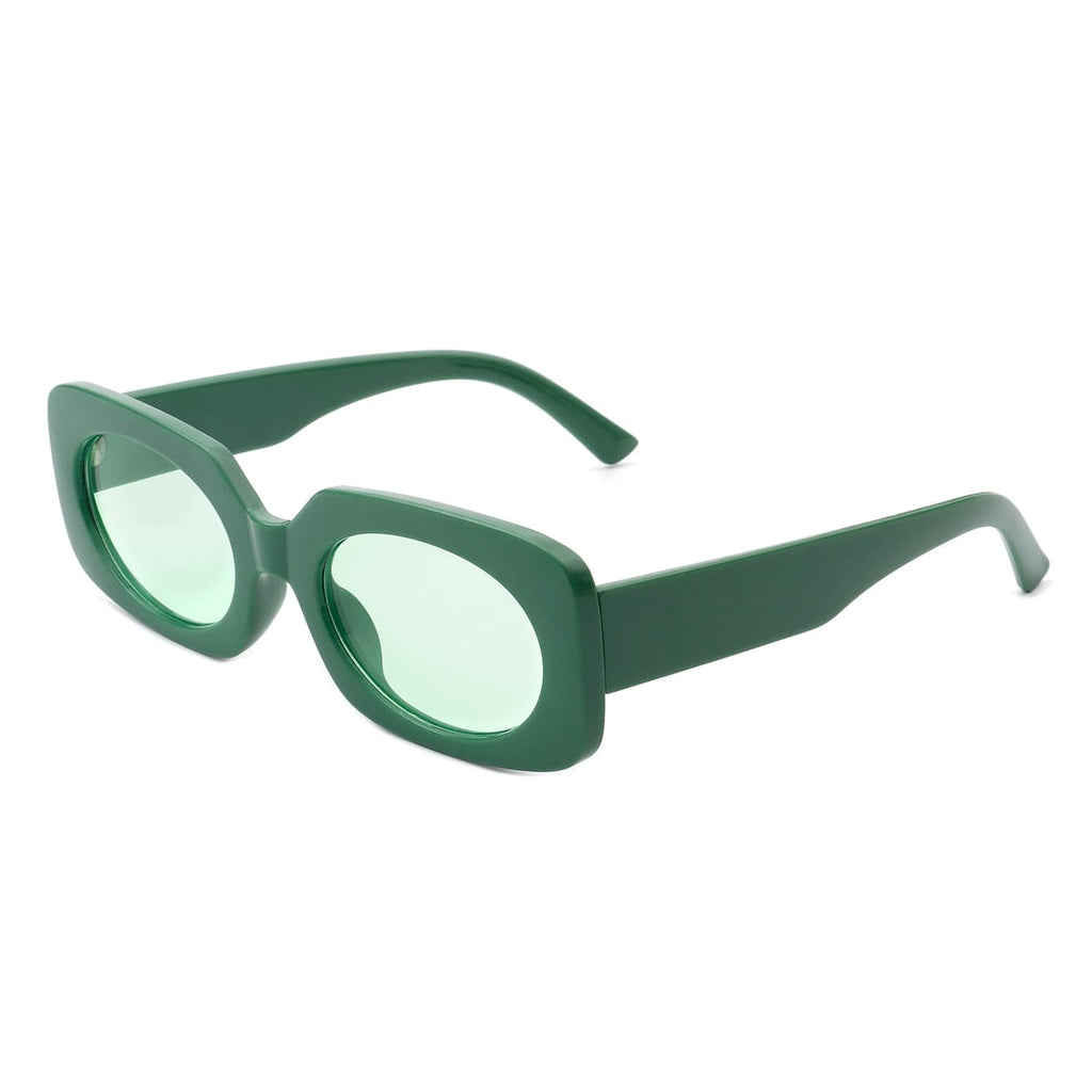 Cramilo Eyewear Sunglasses Green Radianty - Retro Rectangle Narrow Oval Vintage Square Fashion Sunglasses