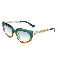 Cramilo Eyewear Sunglasses Green Skylight - Women Chic Chain Link Design Fashion Cat Eye Sunglasses