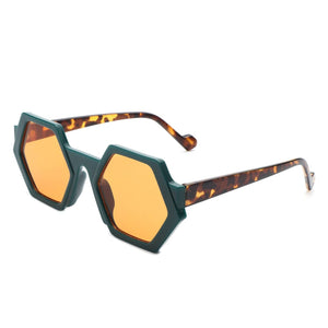 Cramilo Eyewear Sunglasses Green/Tortoise Starpath - Geometric Round Irregular Tinted Fashion Sunglasses