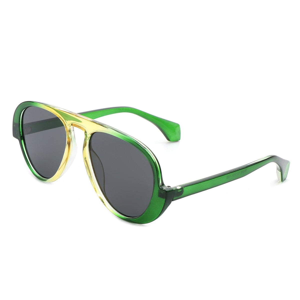 Cramilo Eyewear Sunglasses Green Twinklez - Futuristic Fashion Chunky Vintage Inspired Aviator Sunglasses