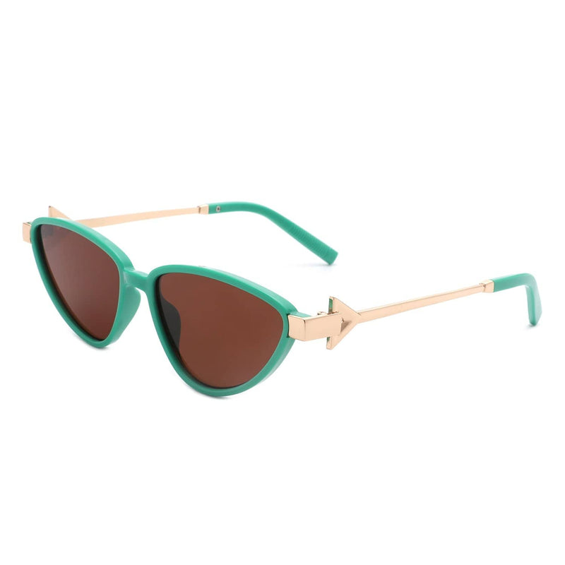 Cramilo Eyewear Sunglasses Green Vega - Women Triangle Retro Fashion Cat Eye Sunglasses